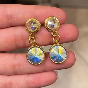Gold iridescent dangle earrings